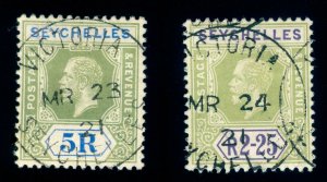 MOMEN: SEYCHELLES SG #96-97 1918,1920 USED LOT #60043