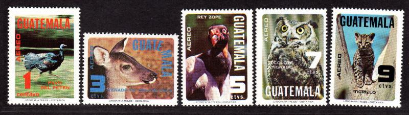 $Guatamala Sc#C675-C679 M/NH, complete set, animals, Cv. $24