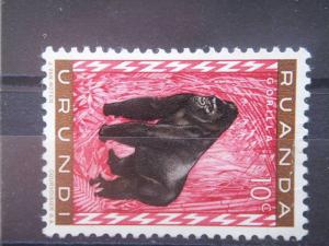 RUANDA URUNDI, 1959, MH 10c, Gorilla, Scott 137