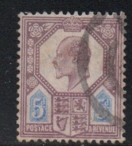 Great Britain Sc 134 1902 5d lilac & ultra Edward VII stamp used