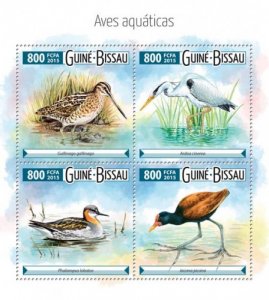 GUINE BISSAU 2015 SHEET WATER BIRDS OISEAUX AQUATIQUES AVES MARINAS gb15523a