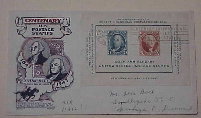 US FDC  KNAPP 1947 SHEETLET CACHET  ADDRESSED