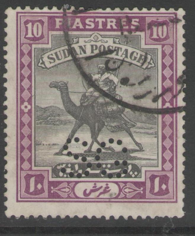 SUDAN SGO31 1927 10p BLACK & REDDISH-PURPLE USED