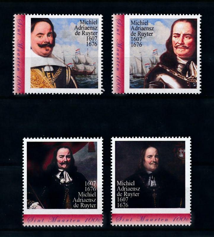 [100575] St. Maarten 2016 Paintings Michiel de Ruyter Navy Admiral  MNH