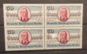 (5342) BERLIN 1981 : Yv# 600 - KARL VON GONTARD ARCHITECT MNH VF BLOCK OF 4