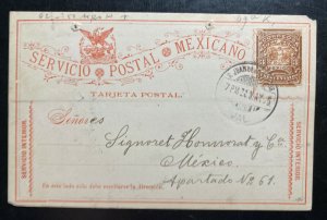 1895 S Juan De Los Lagos Mexico Stationery Postcard Cover To Mexico City