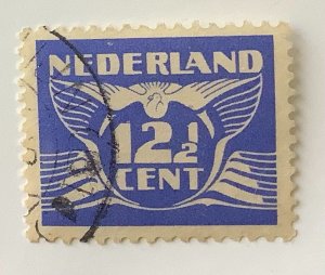 Netherlands 1941 Scott 243H used - 12.½c, Flying Dove, Numeral