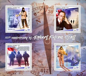 SIERRA LEONE - 2023 - Robert Falcon Scott - Perf 4v Sheet - Mint Never Hinged