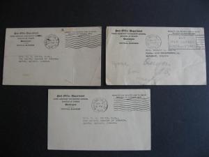 USA 3 1940s stamp issue postcards, one is the discontinuation notification! 