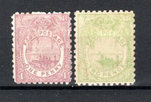 Fiji 1896 1d and 1894 2d Native Canoe SG 88-89 MH