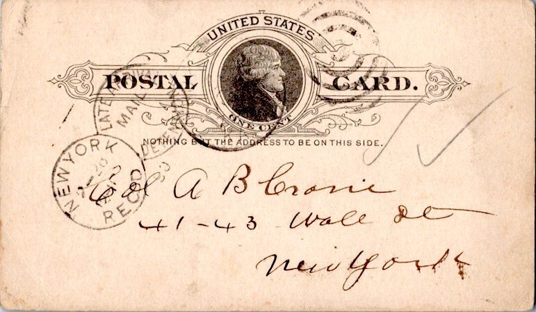 United States New York New York Rec'd Late Arrival Mail Detention 1894 Opera ...