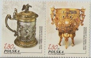 2006 POLAND-china JOINT GOLD & SILVER WARE 2V STAMP