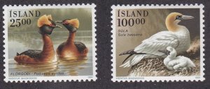 Iceland # 721-722, Birds, LH, 1/3 Cat.