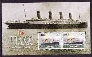 Ireland-Sc#1172a-unused NH sheet-Titanic-1999-Cruise Liner-