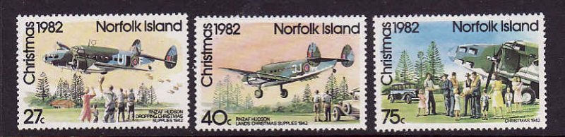 Norfolk Is.-Sc#299-301-Unused NH set-Planes-Christmas1