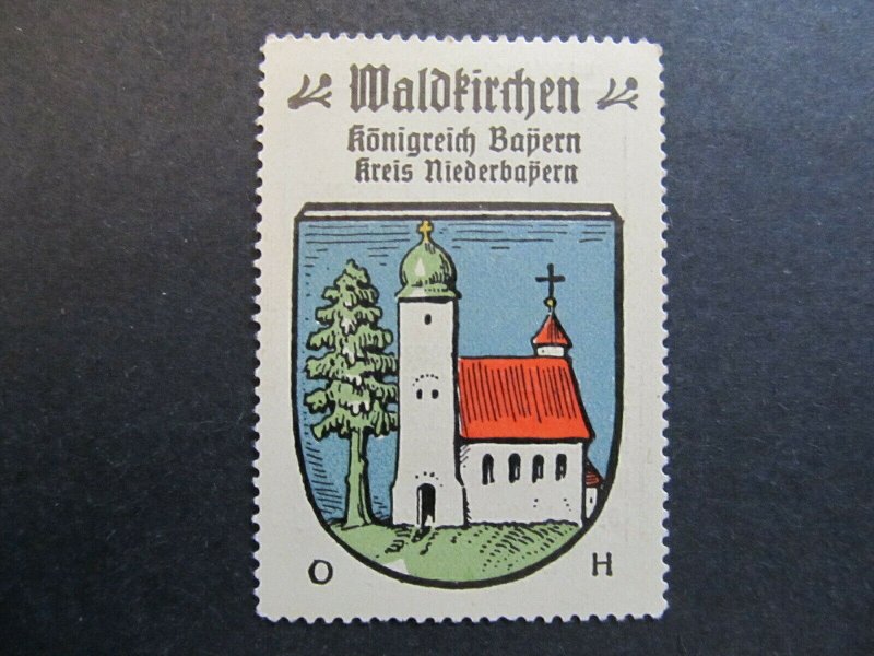 A4P1F48 Waldkirchen Kaffee Hag 1910 Vignetten Orts Reklamemarke Städtewappen