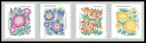 US Mountain Flora- Coil strip of 4 stamps. 2022. MNH. Ships after 14 Mar. 2022.