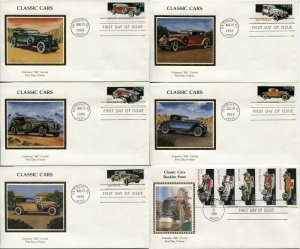 USA #2381-2385 #2385a Classic Cars FDC First Day Issue Cover Postage SILK Cachet