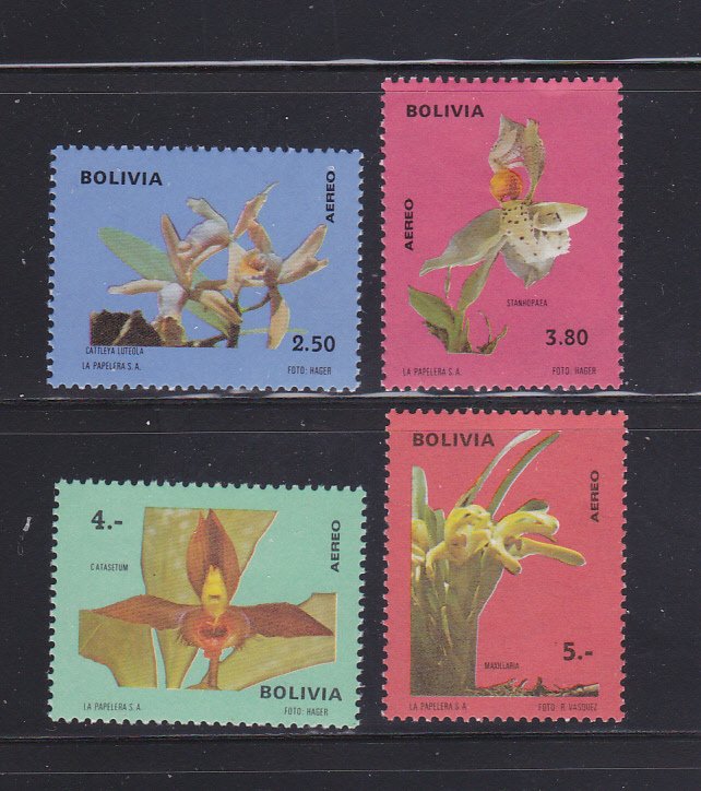 Bolivia C327-C330 Set MH Flowers, Orchids (A)