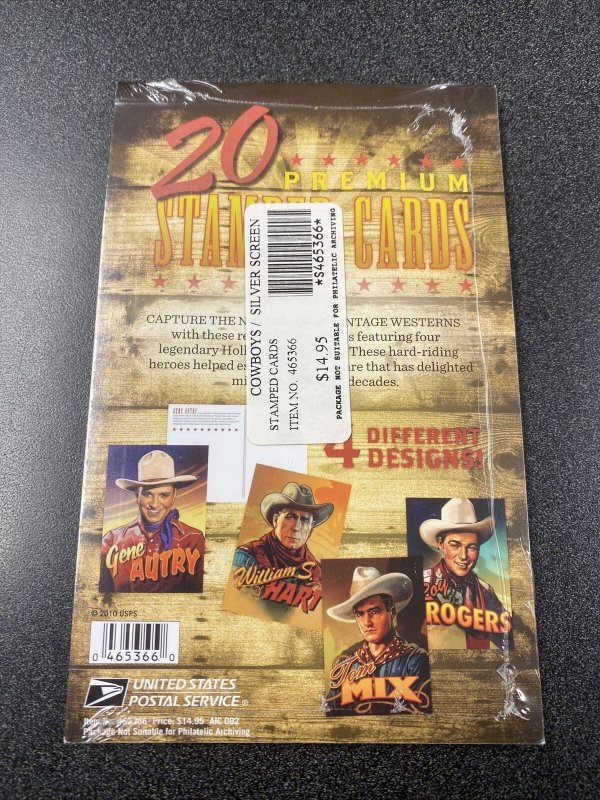 USPS Postal Card Cowboys / Silver Screen 20 Cards Sealed