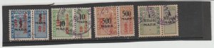 GERMANY Baden 4 Used REVENUE STAMPS with Tab after Hyper INFLATION 1924