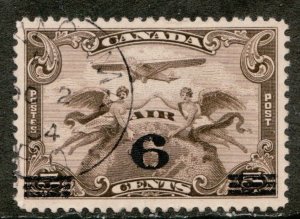 1932 Canada #C3 Air Mail, 6¢ Surcharged , Used cds Nagama Cv $6