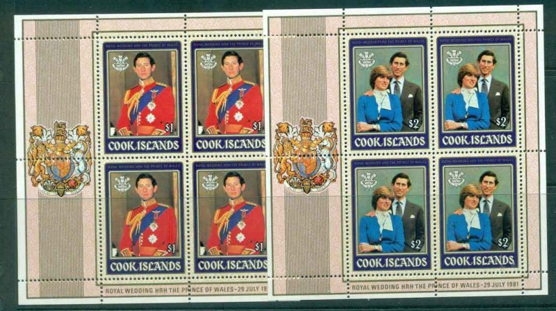 Cook Is 1981 Charles & Diana Wedding 2xSheetlet  MUH lot44856