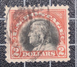 Scott 523 - $2.00 Franklin - Used - Nice Stamp - SCV - $240.00