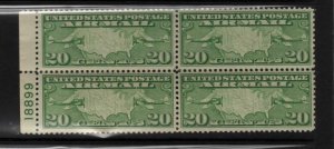 C8 Plate Number Left 18899 block of 4 Mint NH