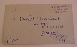 ADEN  COVER MARCH 1949 TO  USA  WITH 6 STAMPS