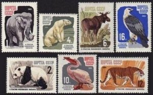 Russia 2905-2911 blocks/sheets-25,MNH. Moscow Zoo-100.Elephant,Panda,Elk,Tiger