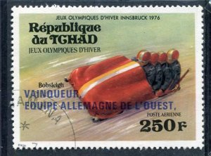 Chad 1974 OLYMPIC Innsbruck Games Bobsleigh 1 value Ovpt. Perforated Fine Used