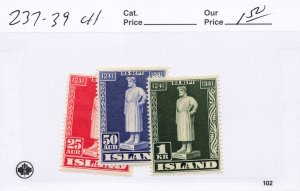 ICELAND  237-39  MNH