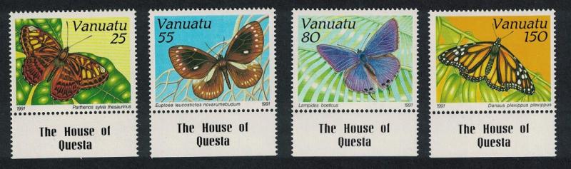 Vanuatu Butterflies 4v Bottom Margins SG#564-567 SC#532-535