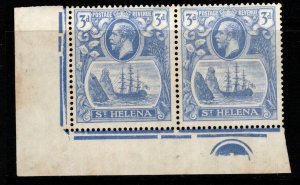 ST.HELENA SG101/c 1923 3d BRIGHT BLUE CLEFT ROCK MNH