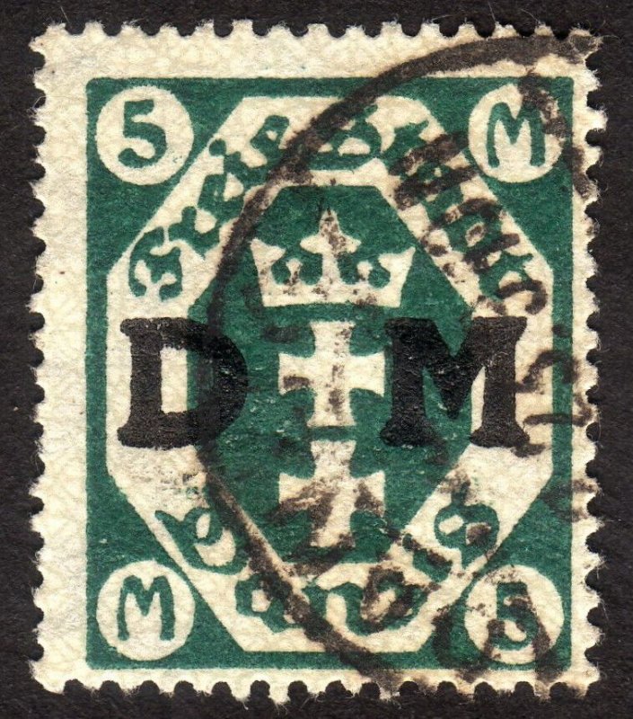 1923, Danzig, 5Mk, Used, Sc O31, Mi D30Y