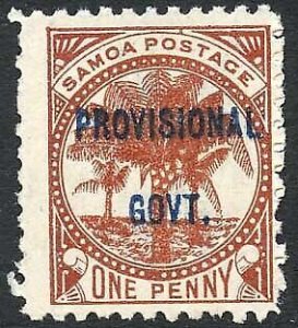 Samoa SG91 1d Chestnut opt Provisional Govt M/M