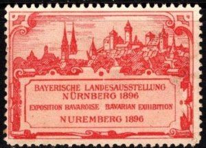 1896 Germany Poster Stamp Bavarian Exhibition Of Industry And Arts Unused