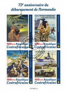 CENTRAL AFRICA 2019 - Military, WW2, anniv/ complete set (sheet+block)-2 scans