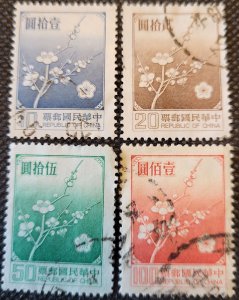 China, ROC, 1979-92, Plum Blossoms, #2153-56, used, SCV$1.65