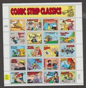 U.S.  Scott #3000 Comic Strip Classics - Highlighted BM Plate - Mint NH Sheet