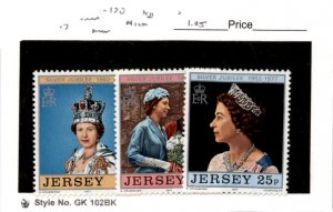 Jersey, Postage Stamp, #168-170 Mint NH, 1977 Queen Elizabeth (AB)