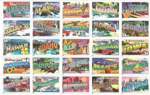 US Scott # 3561 - 36 / 34c Greetings From America 2002 Set of Singles Mint NH