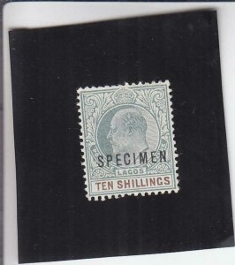 Lagos: 10S King Edwards Specimen, S.G. #53, MH (30747)