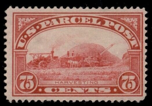 US #Q11, 75¢ Harvesting, og, hinged, shallow thin otherwise VF, Scott $80.00