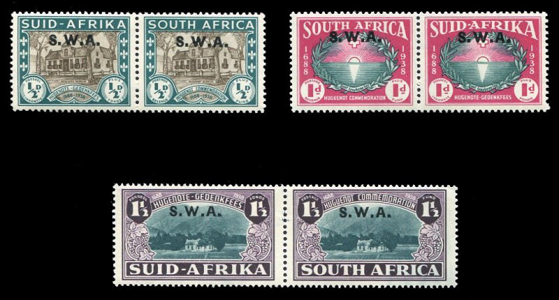 South West Africa #B9-11 Cat$69, 1939 250th Anniversary of the Landing of the...