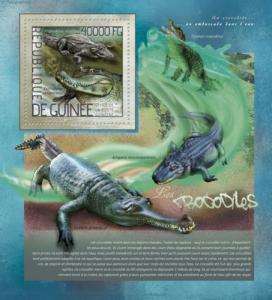 GUINEA 2014 SHEET CROCODILES REPTILES WILDLIFE