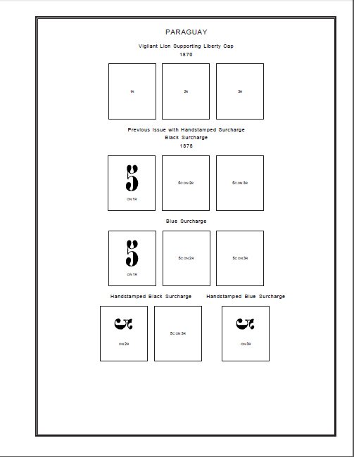 PARAGUAY STAMP ALBUM PAGES 1870-2008 (771 PDF digital pages)