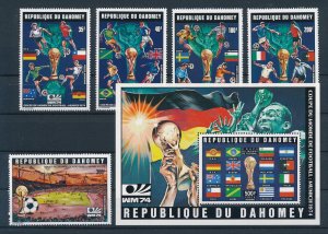 [118208] Benin Dahomey 1974 World Cup Football Soccer with Souvenir Sheet MNH