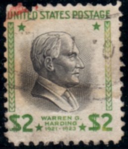 US Stamp #833 - High Value $2 Prexie - Warren G. Harding